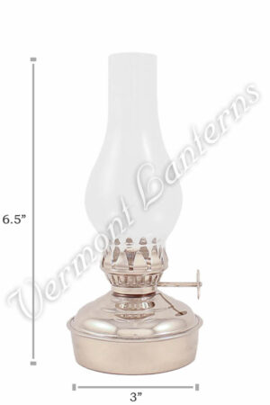 Chrome Oil Lamps - Nickel Plated Brass Mini - 6.5"