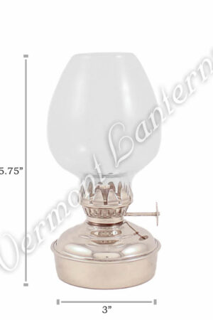 Chrome Oil Lamps - Nickel Plated Brass Mini - 5.75"