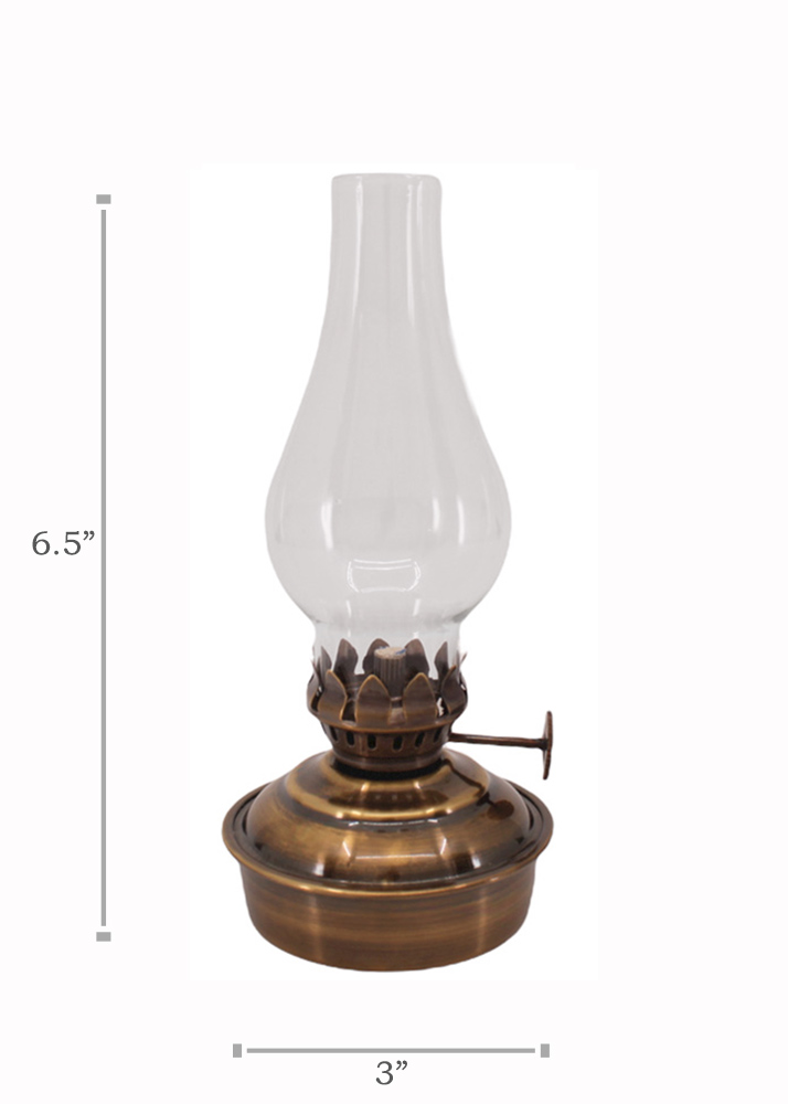 Oil Lamps - Antique Brass Mini - 6.5