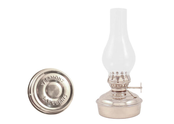 Chrome Oil Lamps - Nickel Plated Brass Mini - 6.5"