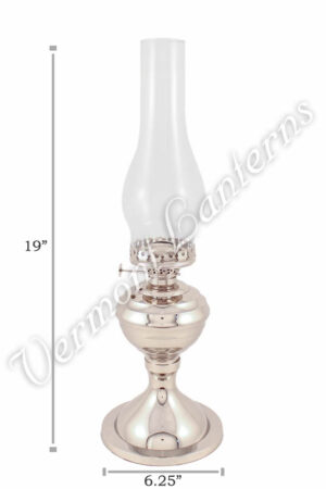 Chrome Oil Lantern - Nickel "Equinox" Table Lamp 19"