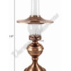 Hurricane Oil Lamp w/shade - Antique Brass "Equinox" 19"
