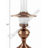 Electric Hurricane Lamp w/shade - Antique Brass "Equinox" 19"