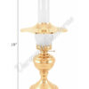 Electric Hurricane Lamp w/shade - Brass "Equinox" 19"