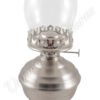 Hurricane Oil Lamp w/shade - Pewter "Equinox" 19"