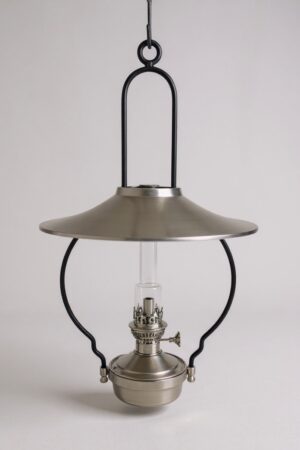 Pewter Mansfield Saloon Oil Lamp with center Draft Burner