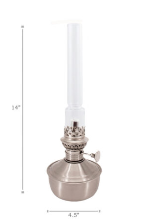 Pewter "Mansfield" Center Draft Oil Lamp 14"