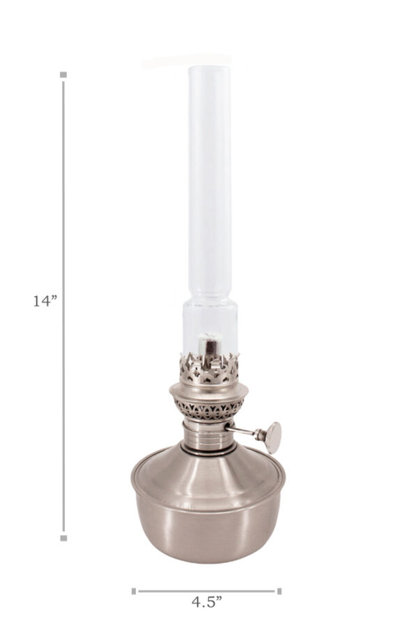 Pewter "Mansfield" Center Draft Oil Lamp 14"