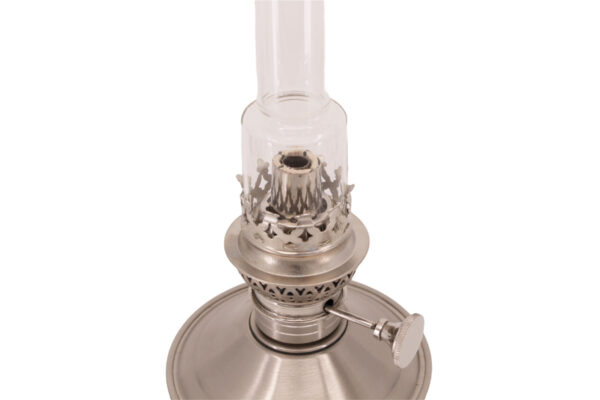 Pewter "Mansfield" Center Draft Oil Lamp 14"