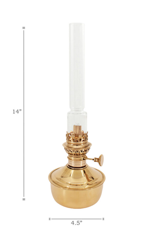 Brass "Mansfield" Center Draft Oil Lamp 14"