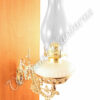 Hurricane Oil Lamps - Opal Glass w/Brass Wall Bracket