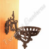 Oil Lamps - Clear Glass w/Cast Iron Wall Bracket