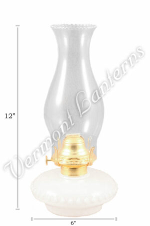 Oil Lamps - Opal Glass Victorian Lamp 12"