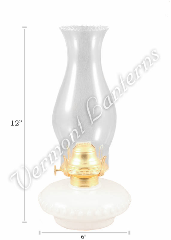 Oil Lamps - Opal Glass Victorian Lamp 12"