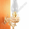 Hurricane Oil Lamps - Clear Glass w/Brass Wall Bracket