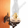 Oil Lamps - Clear Glass w/Cast Iron Wall Bracket