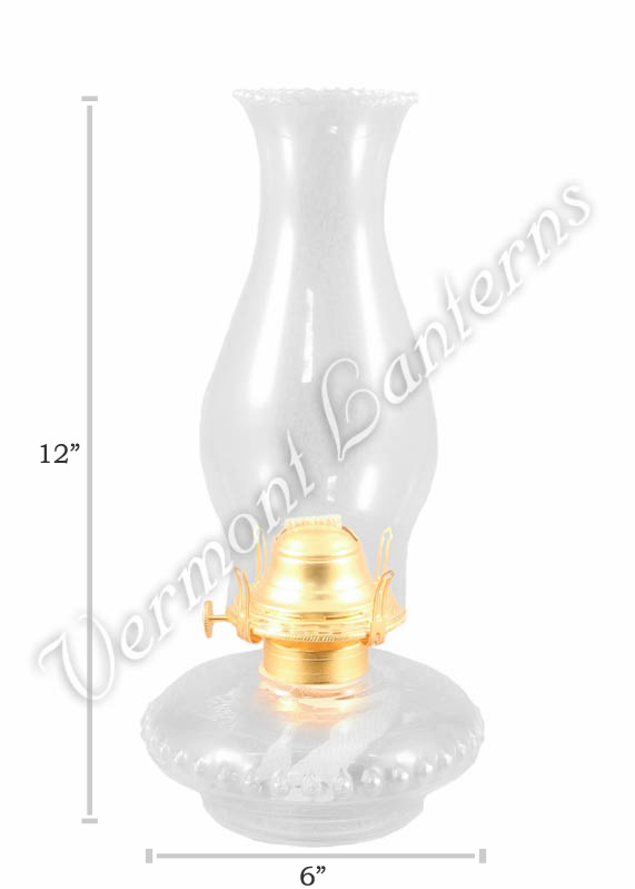 Dual Oil Lamp - Clear w/Cast Iron Bracket