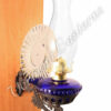 Victorian Oil Lamp - Cobalt w/Reflector Wall Mount