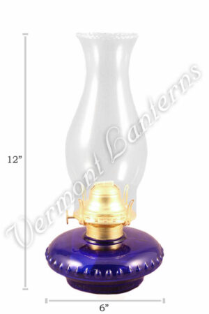 Oil Lamps - Cobalt Blue Glass Victorian Lamp 12"