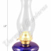 Victorian Oil Lamp - Cobalt w/Reflector Wall Mount