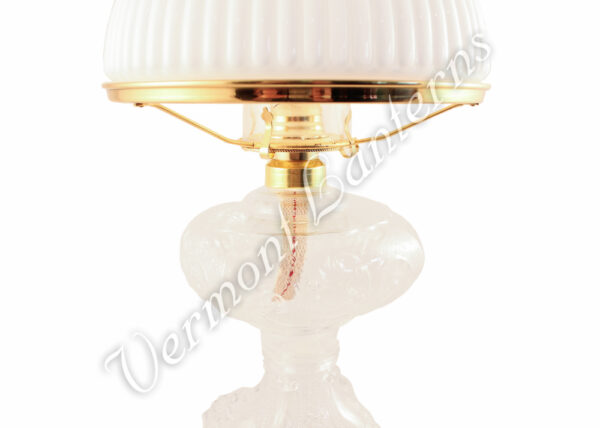 Oil Lamps - Clear Glass "Belvidere" w/ Opal Shade 21"