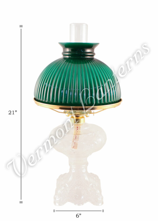 Oil Lamps - Clear Glass "Belvidere" w/ Green Shade 21"