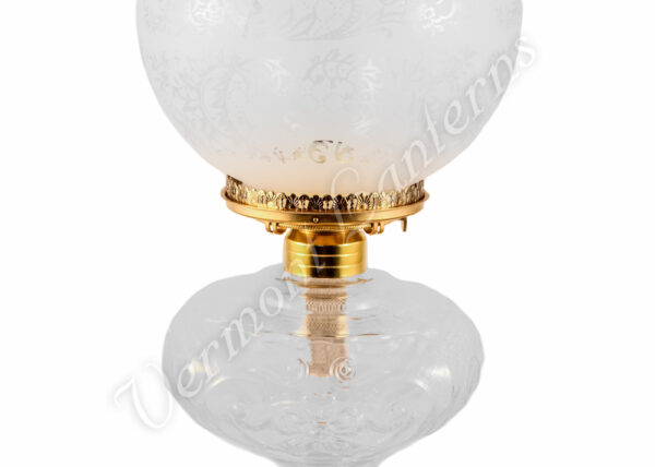 Clear "Belvidere" Hurricane Lamp w/ Ball Shade