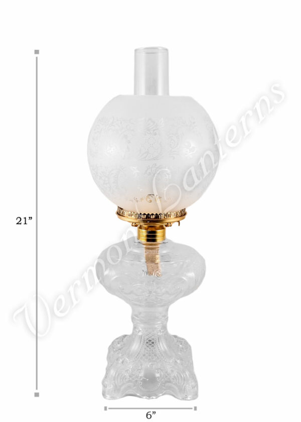 Clear "Belvidere" Hurricane Lamp w/ Ball Shade