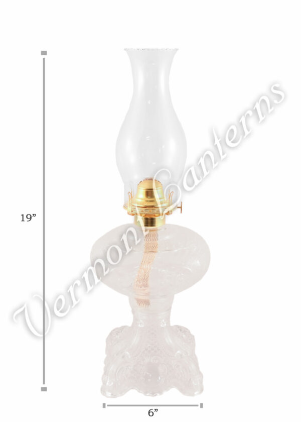 Oil Lamps - Clear Glass "Belvidere" Lamp 19"