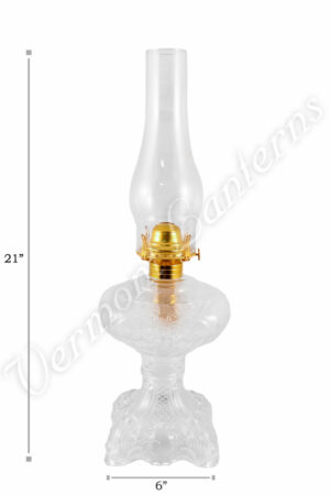 Oil Lamps - Clear Glass "Belvidere" Lamp 19"