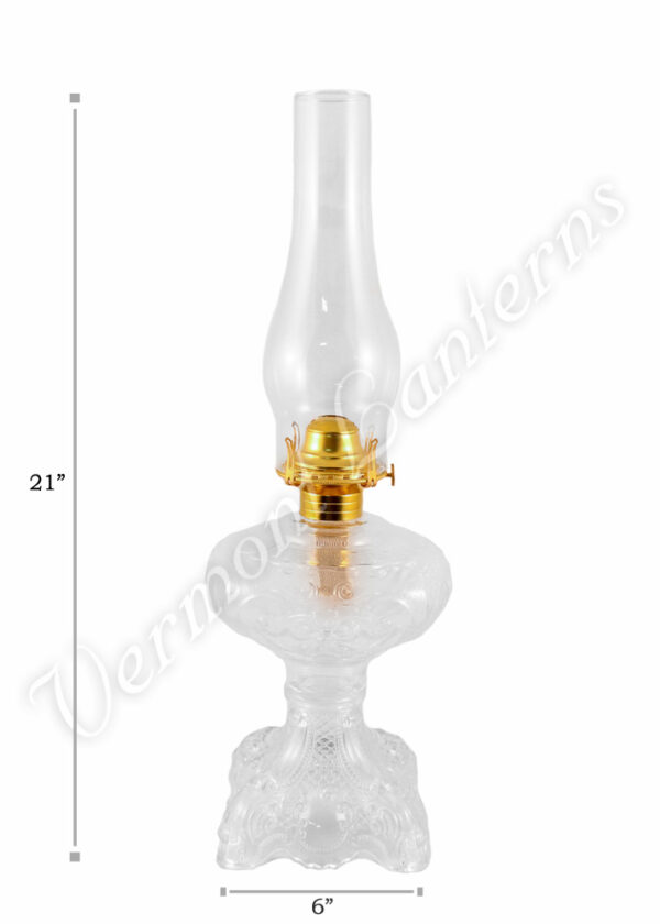 Oil Lamps - Clear Glass "Belvidere" Lamp 19"