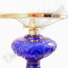 Oil Lamps - Cobalt Glass "Belvidere" w/ Opal Shade 21"
