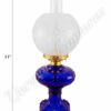 Cobalt "Belvidere" Hurricane Lamp w/ Ball Shade