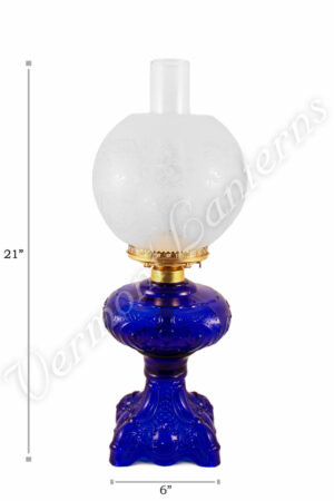 Cobalt "Belvidere" Hurricane Lamp w/ Ball Shade