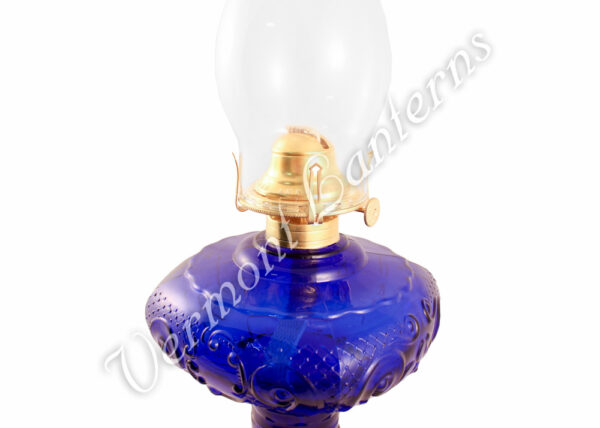 Oil Lamps - Cobalt Glass "Belvidere" Lamp 19"