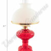 Oil Lamps - Ruby Glass "Belvidere" w/ Opal Shade 21"