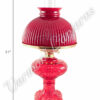 Oil Lamps - Ruby Glass "Belvidere" w/ Red Shade 21"