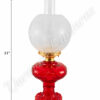 Ruby "Belvidere" Hurricane Lamp w/ Ball Shade