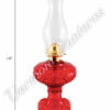 Oil Lamps - Ruby Glass "Belvidere" Lamp 19"