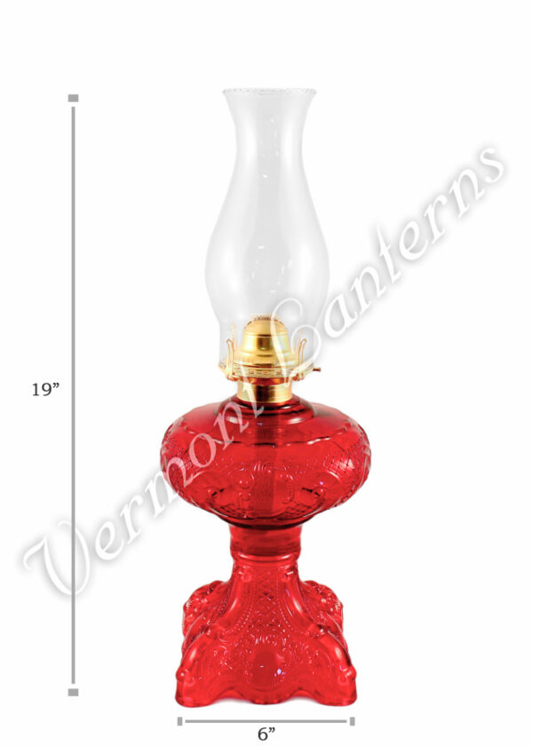 Oil Lamps - Ruby Glass "Belvidere" Lamp 19"