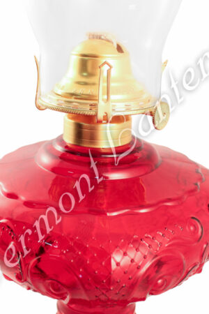 Oil Lamps - Ruby Glass "Belvidere" Lamp 19"