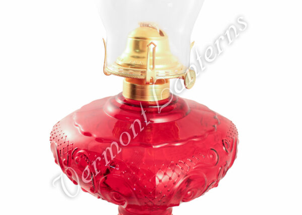 Oil Lamps - Ruby Glass "Belvidere" Lamp 19"