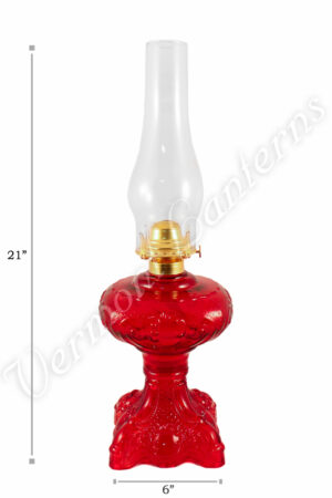 Oil Lamps - Ruby Glass "Belvidere" Lamp 19"