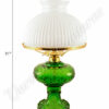 Oil Lamps - Emerald Glass "Belvidere" w/ Opal Shade 21"