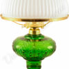 Oil Lamps - Emerald Glass "Belvidere" w/ Opal Shade 21"
