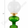 Emerald "Belvidere" Hurricane Lamp w/ Ball Shade