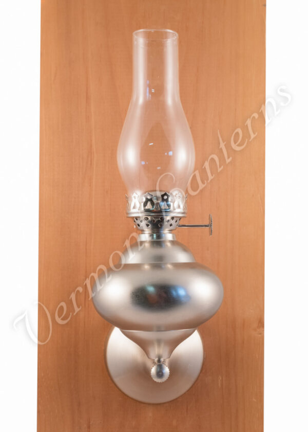 Wall Oil Lamp - Pewter "Sterling" 9"