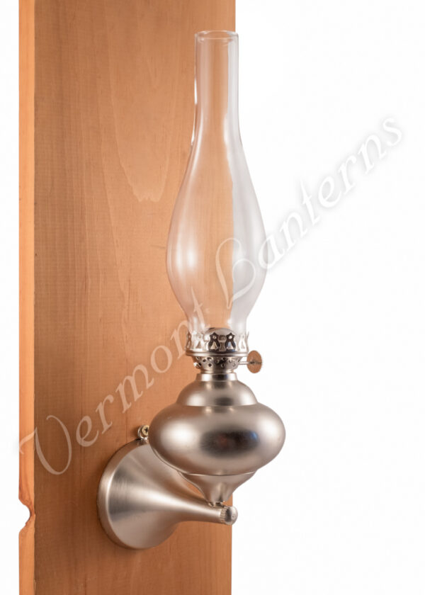 Wall Oil Lamp - Pewter "Sterling" 13"