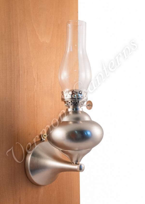 Wall Oil Lamp - Pewter "Sterling" 9"