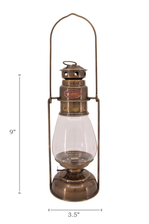 Oil Lanterns - Antique Brass Mini Patio Hurricane 9"